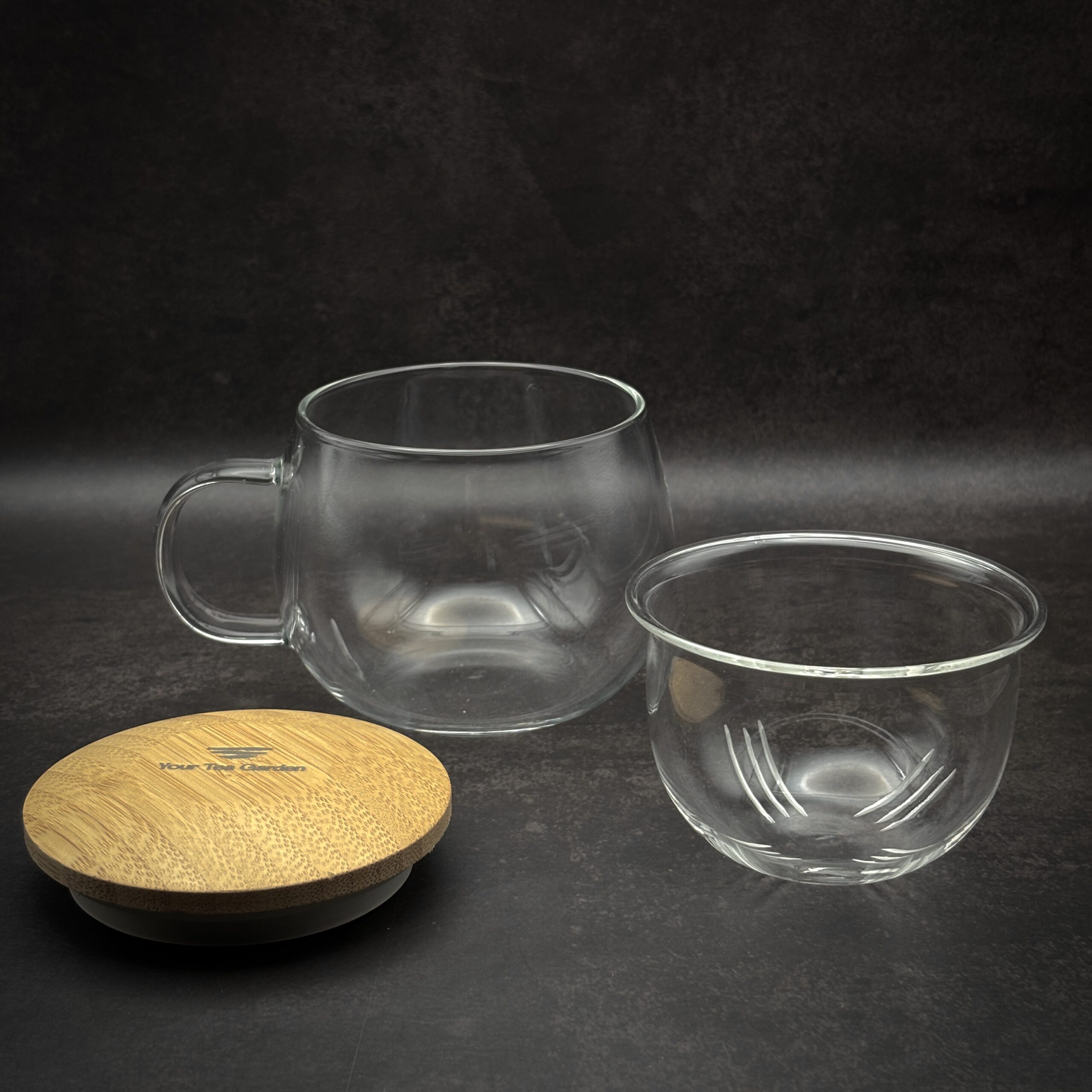 Tee-Glas mit Sieb und Bambus-Deckel Your Tea Garden