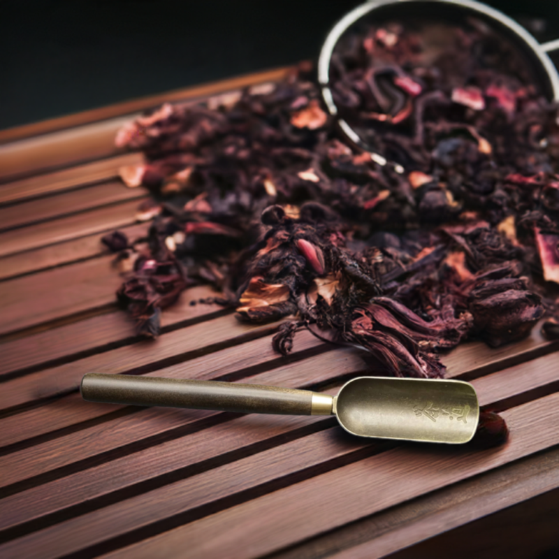 Tee Schaufel Messing mit ebenholzgriff